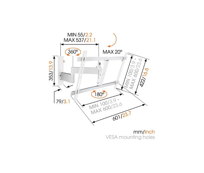 Uchwyt Vogels 40-65" 30kg VESA 600 W53081 - sklep internetowy łódź rtv