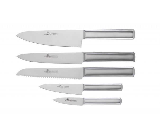 Zestaw noży w bloku Gerlach AMBIENTE SILVER - solpol, sklep sony łódź