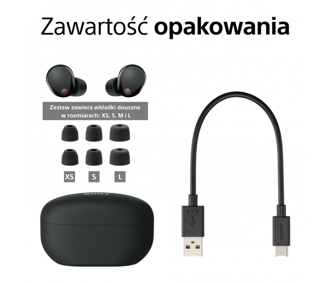 Słuchawki Bezprzewodowe SONY | WF-1000XM5B Czarne