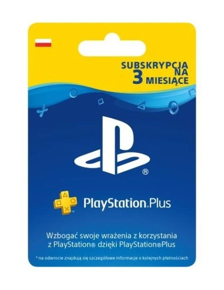 Karta Sony Playstation Plus PSN 90 dni - karty podarunkowe, gry ps4
