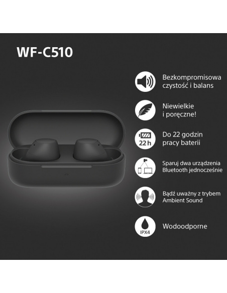 Słuchawki bezprzewodowe SONY | WF-C510Y Żółte