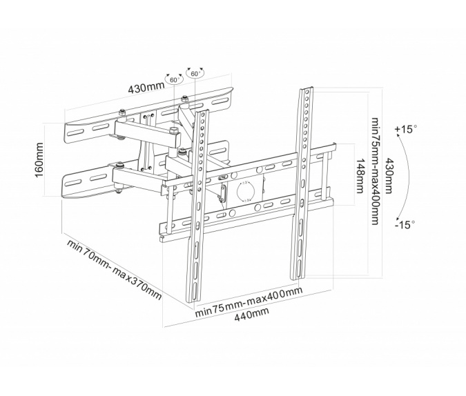 Uchwyt do TV ART 20" - 65" | AR-35