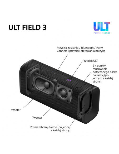 Głośnik bluetooth SONY ULT FIELD 3 | SRS-ULT30W Biały