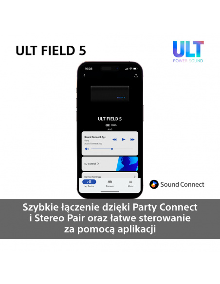 Głośnik bluetooth SONY ULT FIELD 5 | SRS-ULT50B Czarny