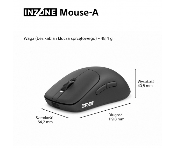 Bezprzewodowa myszka gamingowa INZONE Mouse-A | MSEG500B