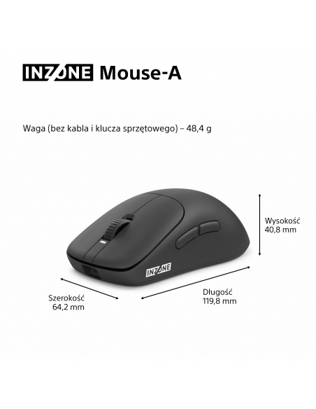 Bezprzewodowa myszka gamingowa INZONE Mouse-A | MSEG500B