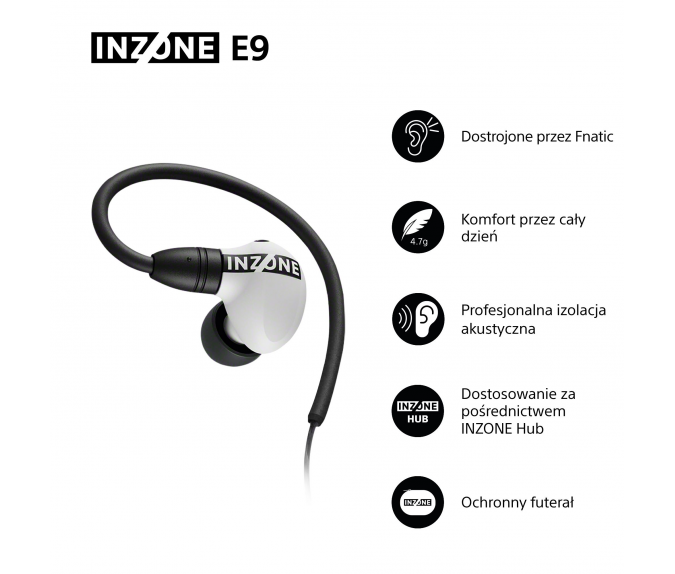 Słuchawki gamingowe SONY Inzone E9 | IERG900NW