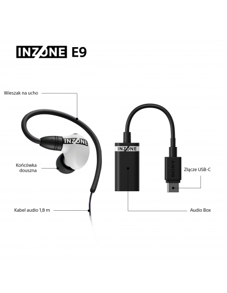 Słuchawki gamingowe SONY Inzone E9 | IERG900NW