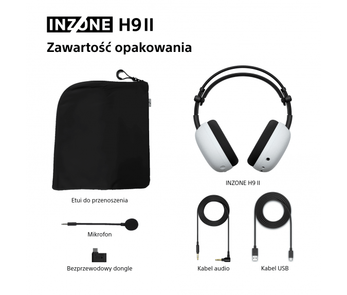 Słuchawki gamingowe SONY Inzone H9 II | WH-G910NW