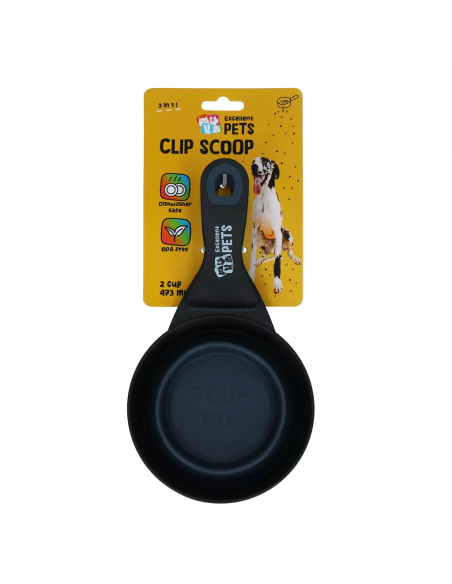 Miarka do karmy 3-w-1 z klipsem Excellent Pets