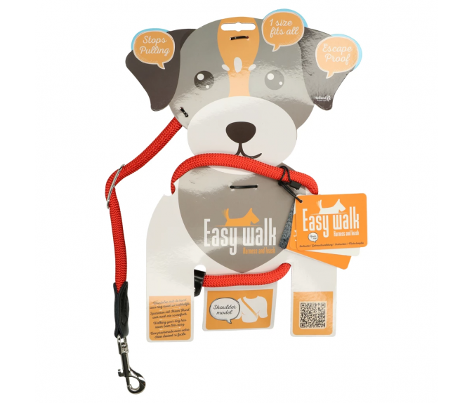 Smycz i szelki 2-w-1 dla psów Easy Walk Shoulder Model Red
