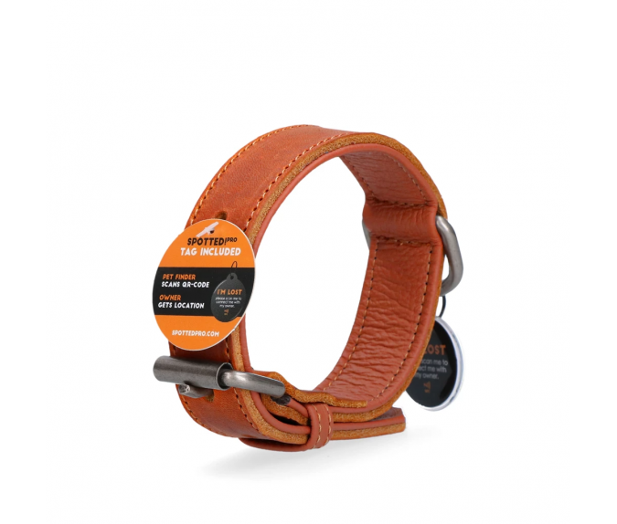 Obroża skórzana Spotted! Pro z cyfrowym nadajnikiem