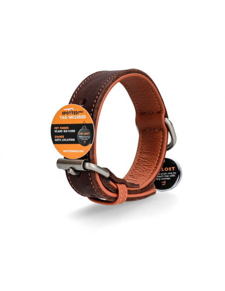 Obroża skórzana Spotted! Pro z cyfrowym nadajnikiem