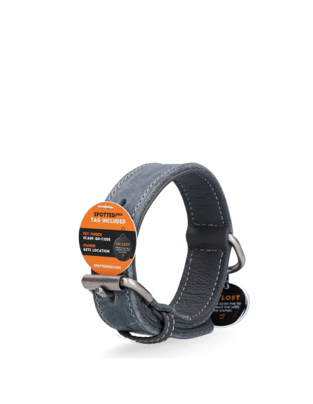 Obroża skórzana Spotted! Pro z cyfrowym nadajnikiem