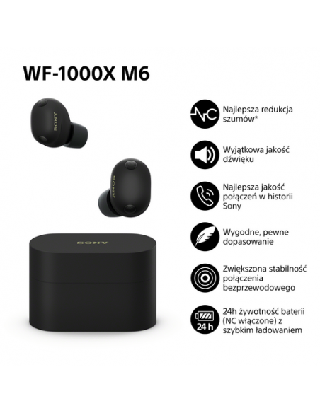 Słuchawki bezprzewodowe SONY | WF-1000XM6 Czarne
