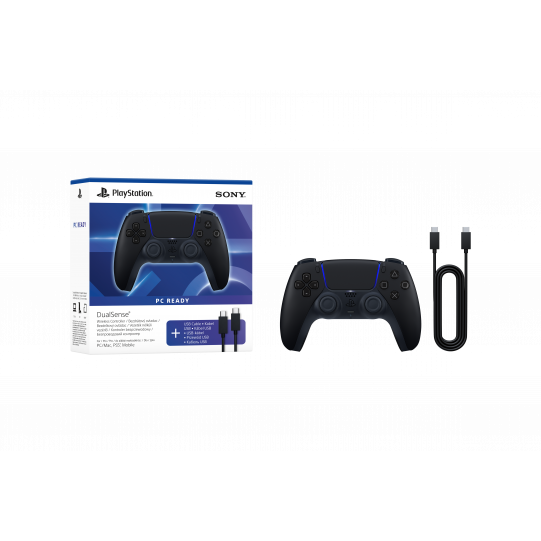 Kontroler bezprzewodowy DualSense Nocna Czerń + przewód USB do PC